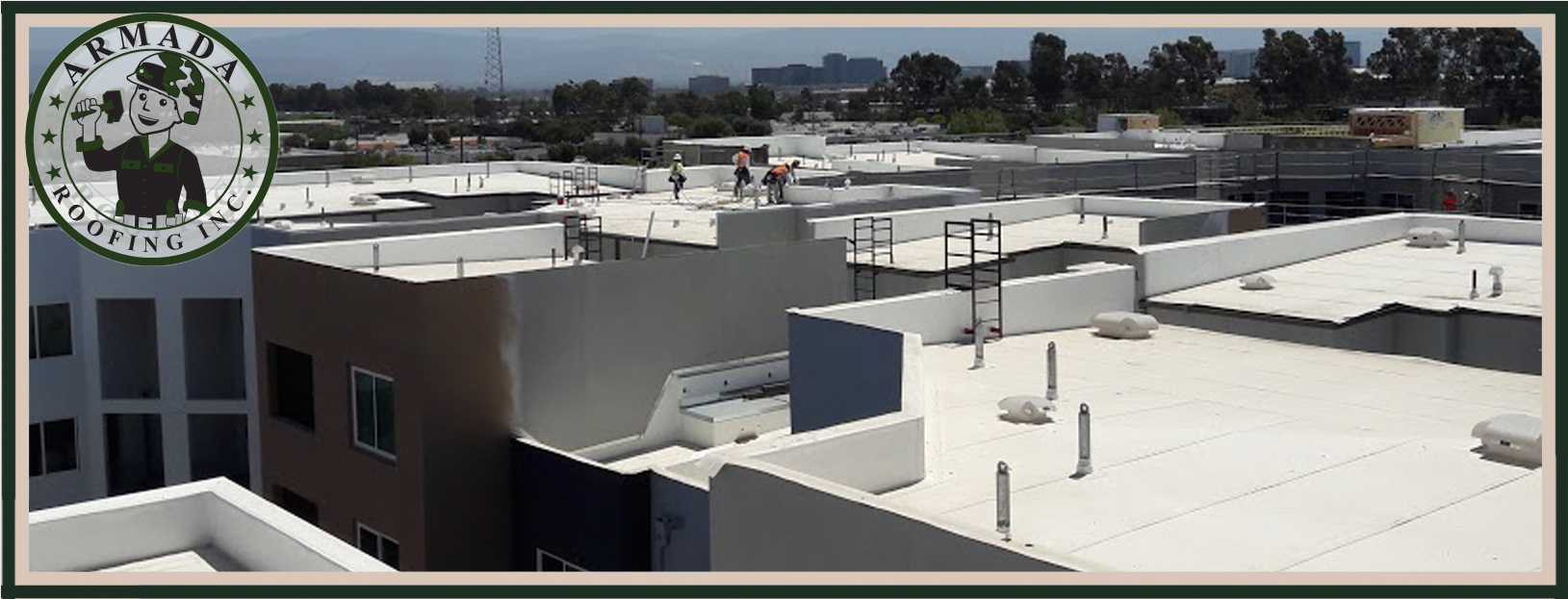 Riverside Single-ply installation for flat roofs Armada Roofing Inc.